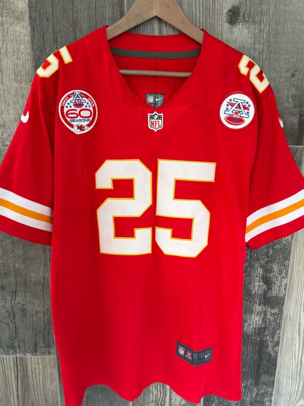 Nike Clyde Edwards-Helaire Kansas City Chiefs 60 Seasons Limited Edition Jersey